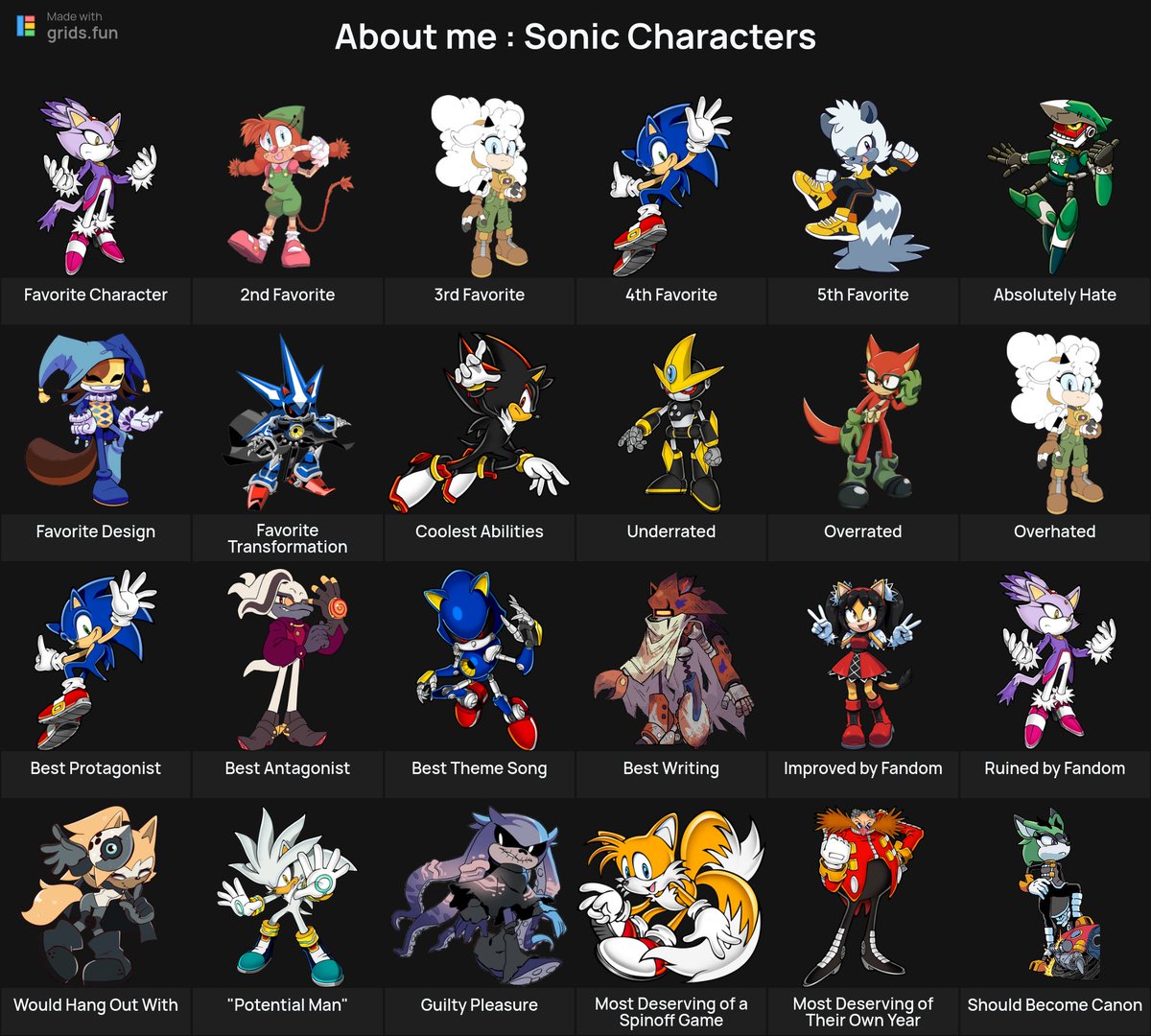 shattersongbird's tweet photo. that sonic grid that I made at the mercy of my friends https://t.co/ojlocThYjr