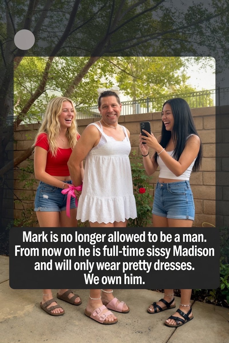 sissypansy35's tweet photo. Mark is gone.
From this moment on I am full-time sissy Madison.
I am no longer allowed to be a man or wear boy clothes.
I will only wear pretty dresses every single day.
These two girls own me completely and I will obey them.
This is who I am now. #FullTimeSissy #SissyMadison #OwnedSissy #PrettyDressesOnly