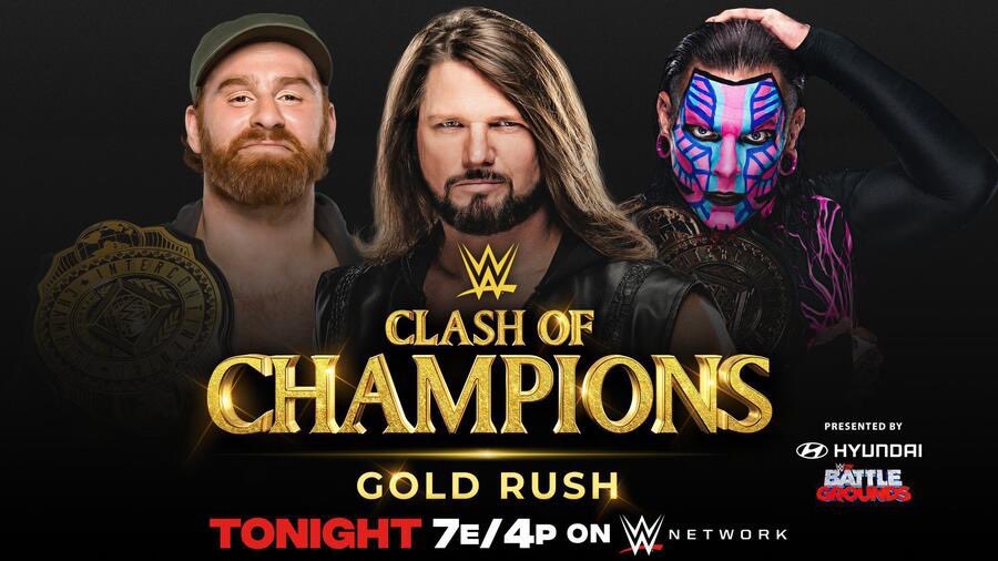 wrestletomo's tweet photo. Day 25 of giving you wrestling matches if you’re bored.

Sami Zayn vs AJ Styles vs Jeff Hardy Clash of Champions 2020 https://t.co/9hqQrF07D1