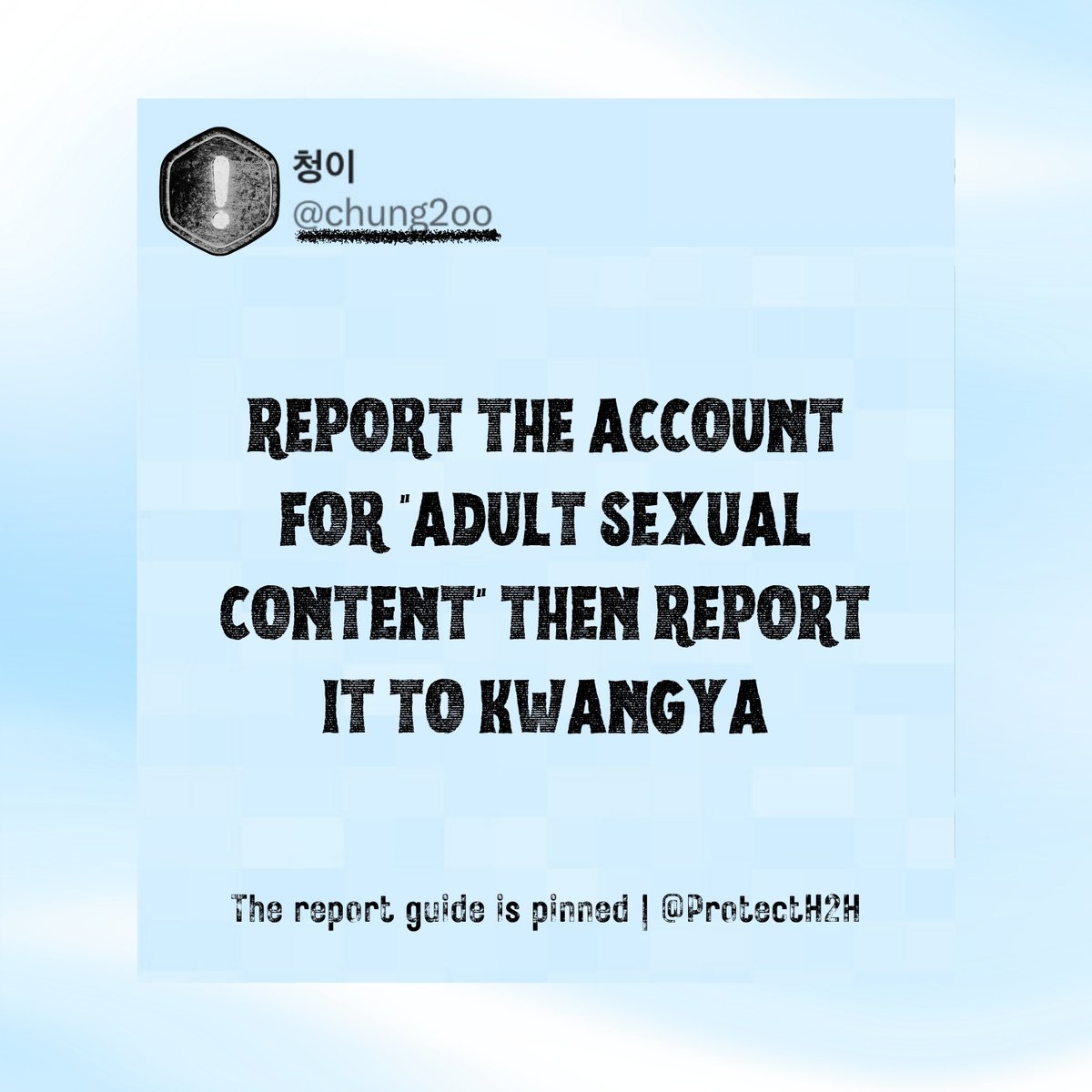ProtectH2H's tweet photo. 🚨 Hachu, please REPØRT the post &amp; BLØCK the account 🔻

🚫 https://t.co/PCmaVKbtSM
🚫 https://t.co/sCwPM4q7vq
🚫 https://t.co/a4BJ4opmaI
🚫 https://t.co/nqyzOP51T1 https://t.co/nroFddYLZS
