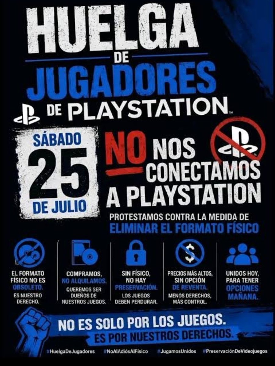 XBoss_KillerX's tweet photo. Hoy es el día de demostrar a @PlayStation que hay gente que se opone a sus políticas de 💩. Hoy yo, no voy a encender la consola. ¿Tú vas a hacerlo? No digo que ganamos esta lucha pero al menos que sepan que no nos controlan. 
#BoycottSony #FuckSony #NoDiscNoBuy #StopKillingGames https://t.co/G3uRhbwzd3