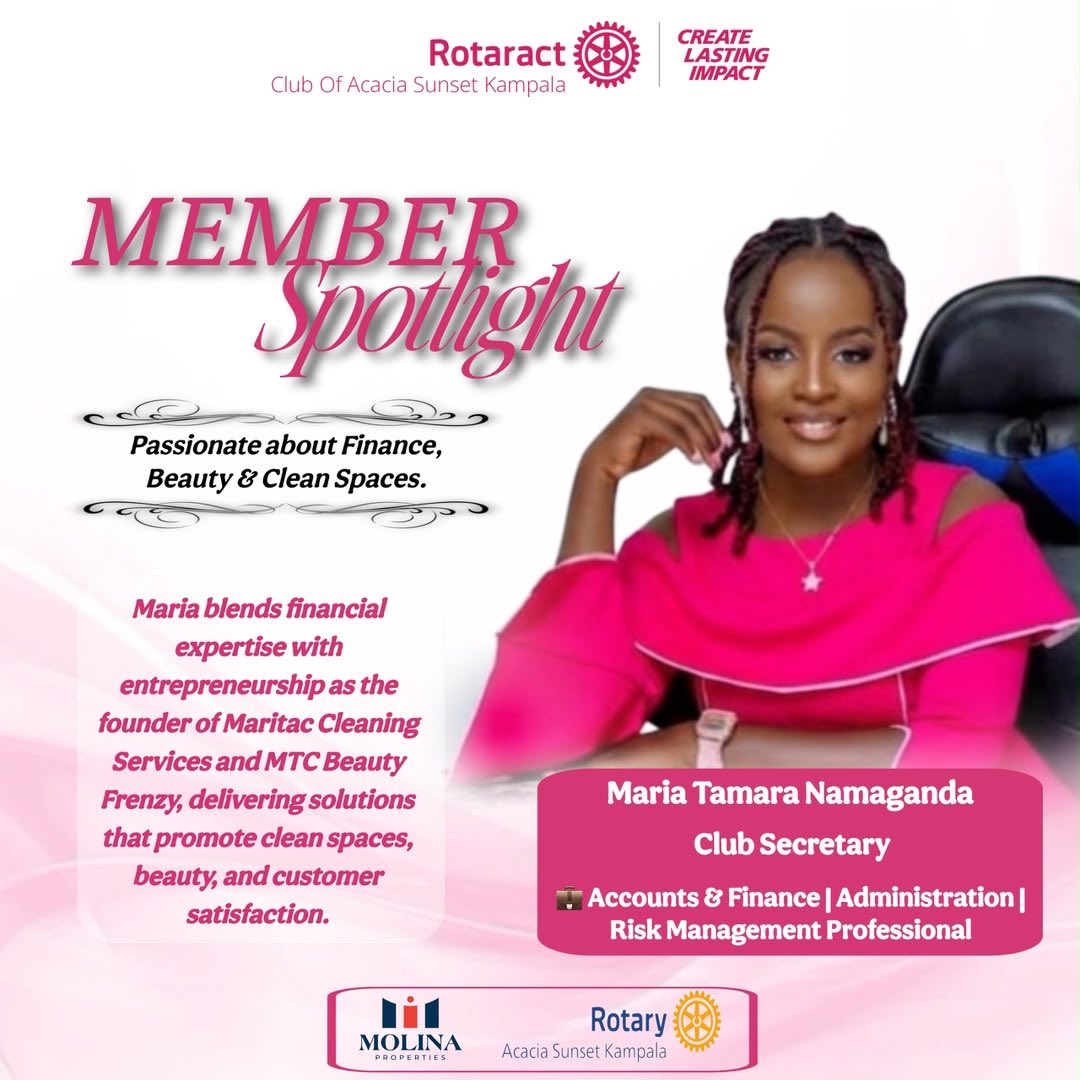 RotaractAcacia's tweet photo. ACACIA SPOTLIGHT 
We shine the spotlight on Maria, our Club CEO &amp; a dedicated professional in Accounts, Finance, Administration, &amp;Risk Management.
Beyond her profession, she is the founder of Maritac Cleaning Services and MTC Beauty business
#AcaciaSpotlight #CreateLastingImpact https://t.co/Ylu6o9VPeD