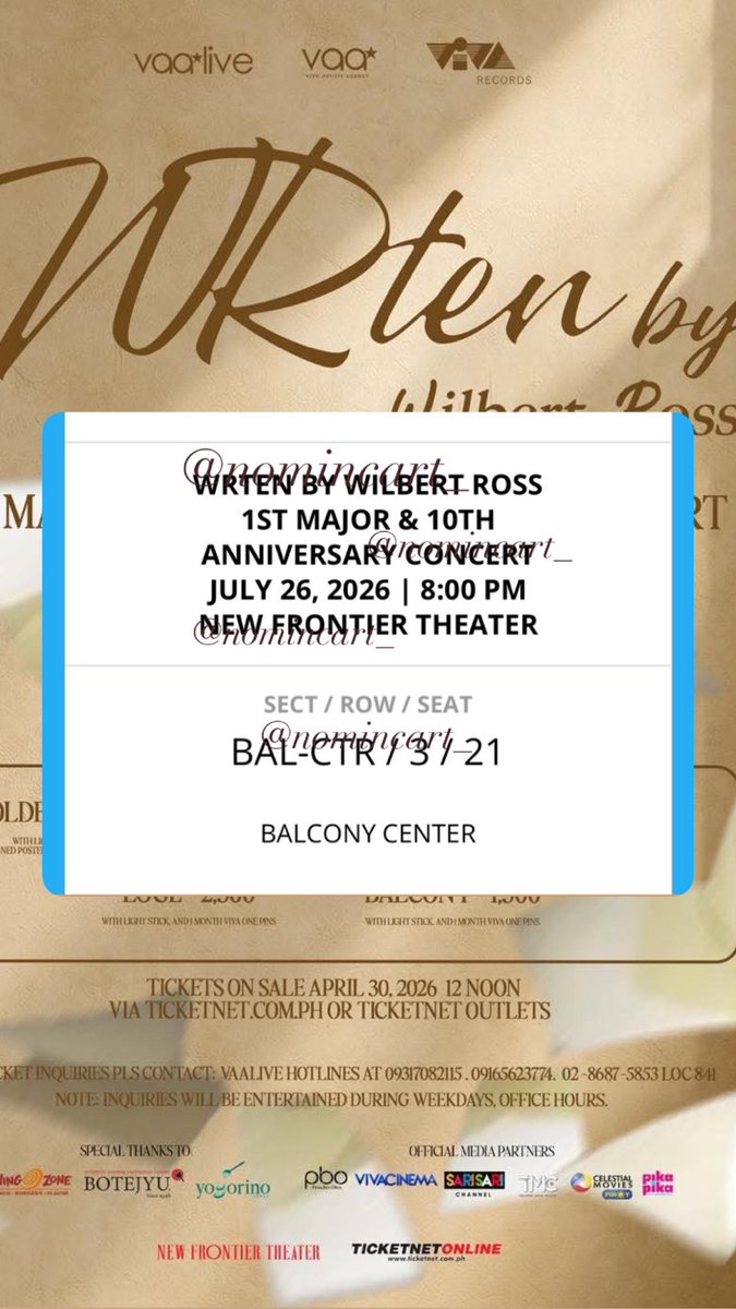 nomincart_'s tweet photo. wts lfb ph

WRTEN by Wilbert Ross - July 26, Day 2

balcony center / row 3 / seat 21

₱1,200 na lang get niyo na po 🥹

rfs: got flu huhu need to bedrest daw 🤧

can provide proofs via dm, not a fan of scamming btw ‼️

#wrten #wilbertross #wrtenbywilbertross #wts #lfb #ph https://t.co/jaemklTwph