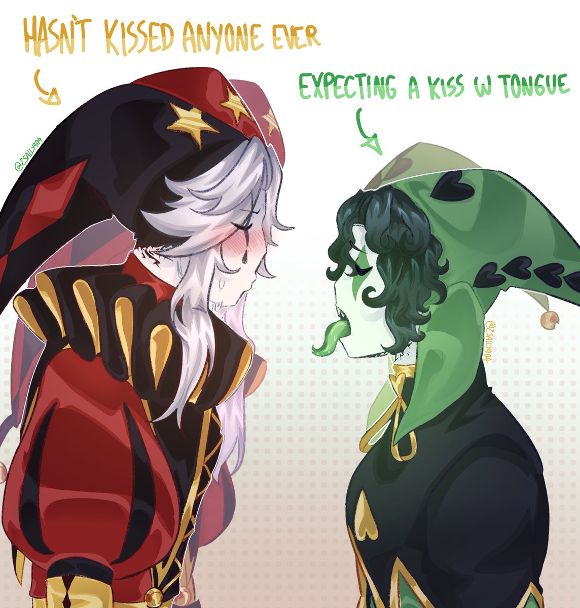zsally404's tweet photo. This fits pierrot and harlequin so perfectly lol
#greenapple #thefreakcircus #tfc #pierrot #harlequin https://t.co/6HJvij0AFs
