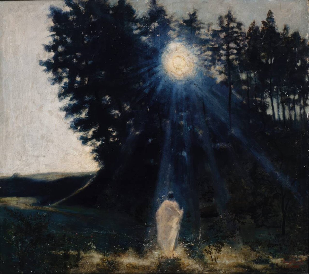 ArtorOtherThing's tweet photo. Landscape by Moonlight (Jean Delville, 1887-90) https://t.co/PIqTPCUnfr