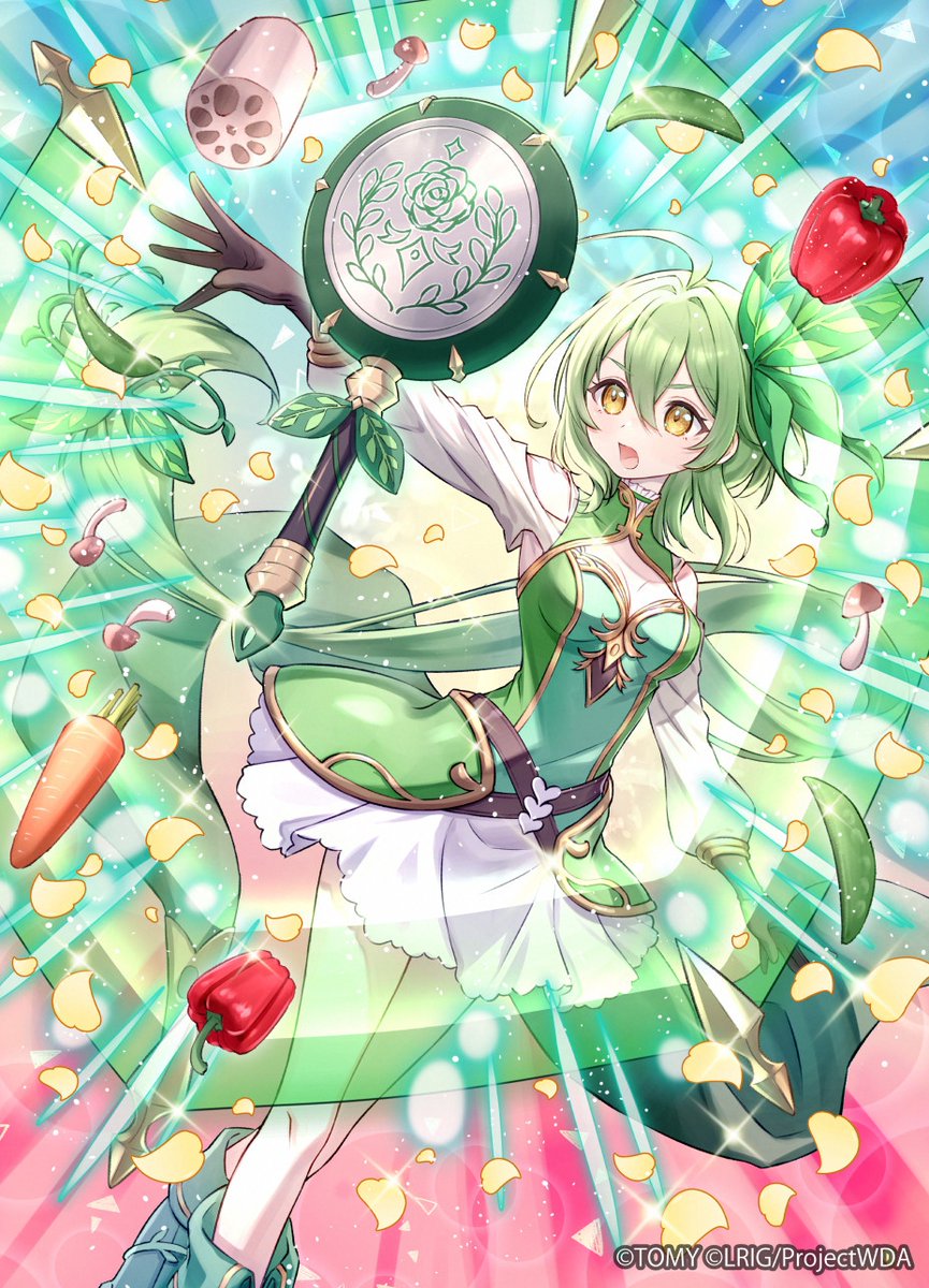 90kyuuri's tweet photo. 7月25日発売 WIXOSS TCG 拡張パック「Lostorage SELECTOR」にて『緑菜結界（LR/UAR）』メルのイラストを描かせていただきました！よろしくお願いいたします。
#WIXOSS　#ウィクロス発売記念 https://t.co/8wnPGihYVL
