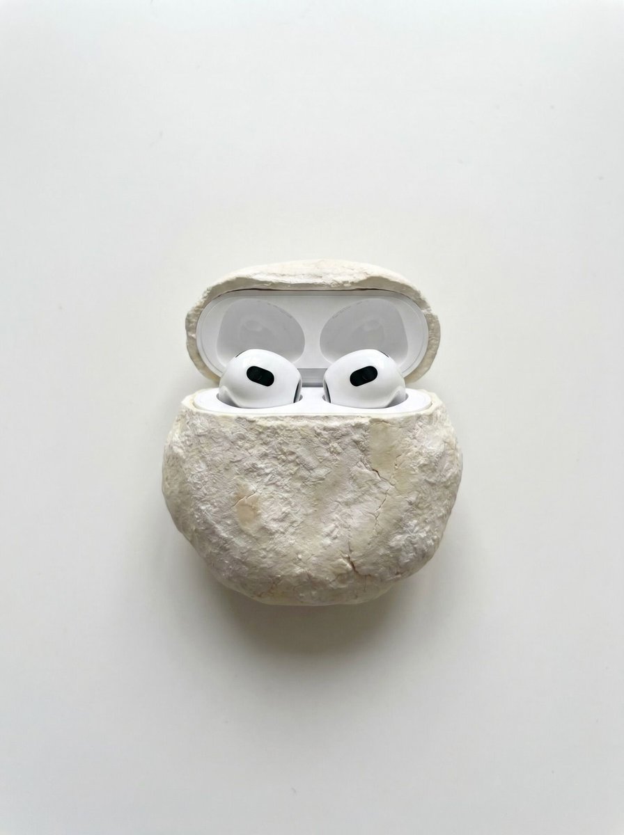 RaminNasibov's tweet photo. stone airpods case https://t.co/fGhQV3CGGk