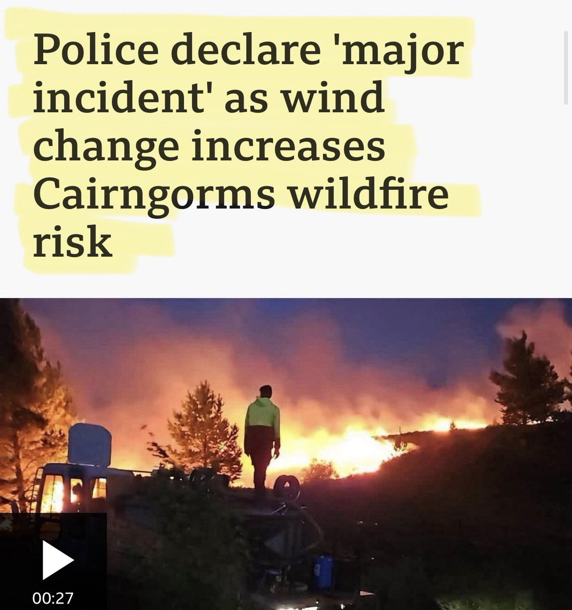 Artemisfornow's tweet photo. 🔥Selective reporting yet again! Because it’s inconvenient for the climate change narrative. Notice there’s no mention  of the land managers who warned about the wildfire in the Cairngorms.

The Park’s policies are explicitly guided by the UN Agenda 2030 Sustainable Development Goals! …. Of ‘rewilding’, less grazing, more woodland and scrub regeneration. Which means MORE  fire fuel!

Its own wildfire plan admitted this would increase vegetation and fuel loads for years unless actively mitigated. They ignored that!

Gamekeepers warned it was becoming a tinderbox. They were ignored too.

The pen pushing Agenda 2030 ideologues chose not to listen.