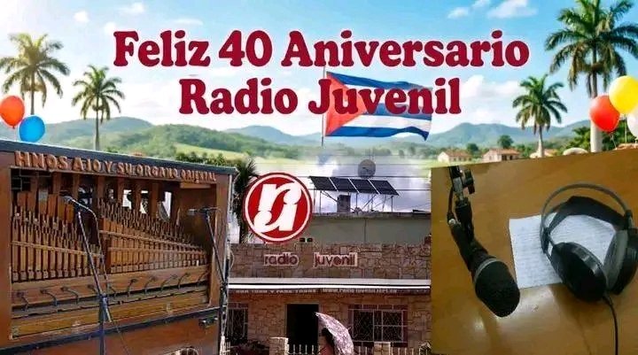 MGonzalez384's tweet photo. Felicitaciones a la emisora Radio Juvenil por sus 40 años de vida.  Cuatro décadas llevando alegría, cultura y juventud a cada rincón, siendo voz y compañía de generaciones enteras. #TodosPorCalixto https://t.co/HVOyTFNYOy