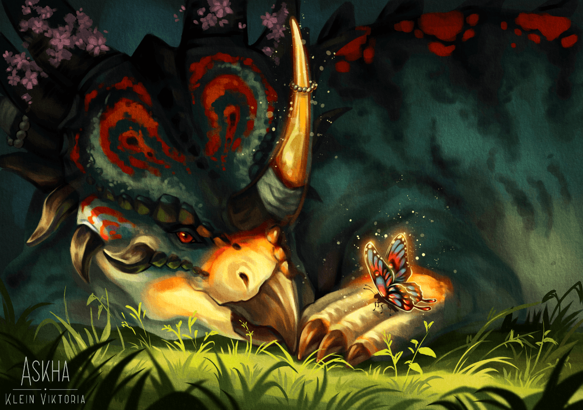 Askha94's tweet photo. My 4th #artfight2026 attack on @SilverOwl_Arts   :3

Ceratopsians are my favorite dinos from childhood! That's why your oc caught my eye. He has an awesome design 😍
Hope you like him in my style!

#artfight2026 #dinoart #ocart
#teamtragedy https://t.co/Lm4I74kmui