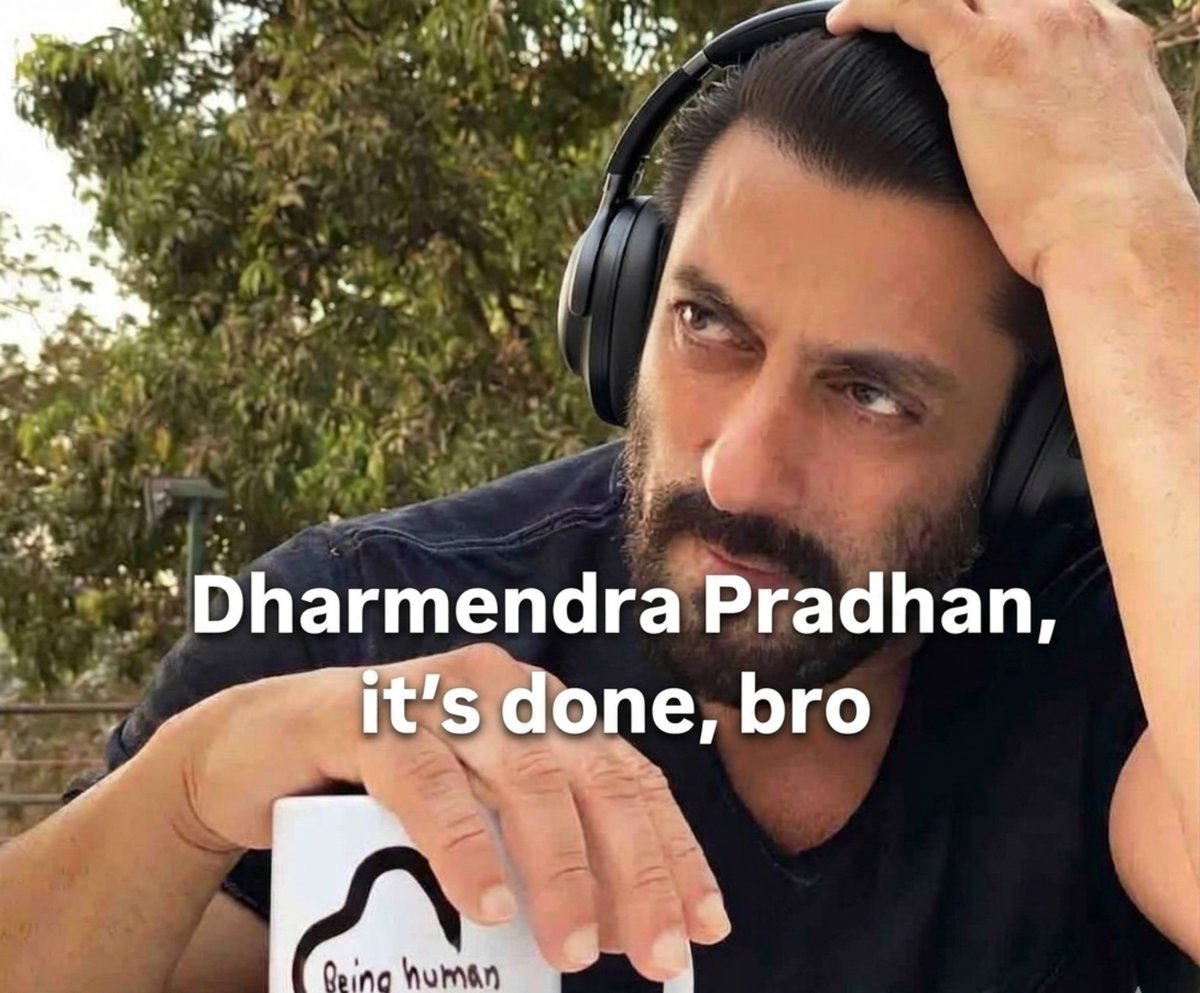 Freak4Salman's tweet photo. After the wildcard entry of #SalmanKhan in the student protest:

​The Prime Minister broke his silence.✅

​Sonam Wangchuk broke his fast.✅

​#DharmendraPradhan resigned.✅ https://t.co/x7wuazFpdh