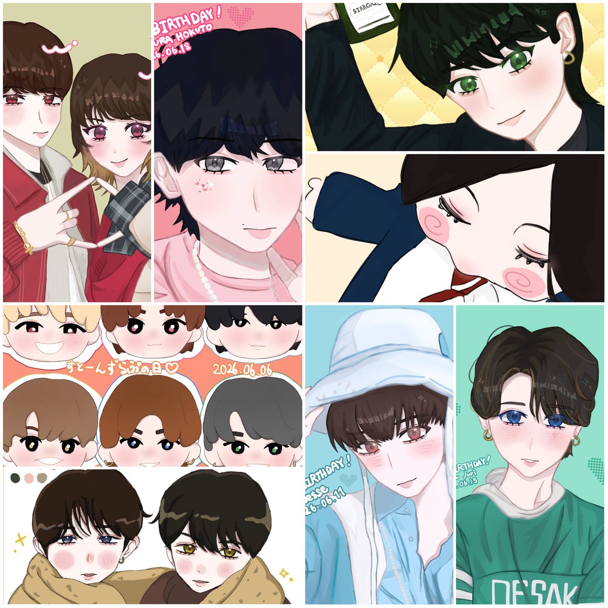 jessssssb_b's tweet photo. イラスト溜まってきたので久しぶりに🏷失礼します🎵💖
全反応巡回します꒰ ᐡᴗ͈ ̫ ᴗ͈` ꒱🍒⭐
 #SixTONES絵描きさんと繋がりたい https://t.co/BVXBSBm0zS