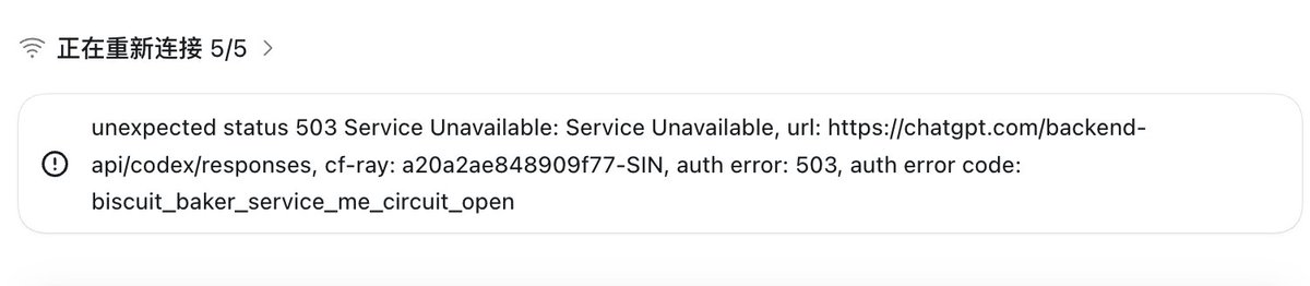 sbadakes's tweet photo. @thsottiaux what happened？bro https://t.co/Kba8C8lIVi