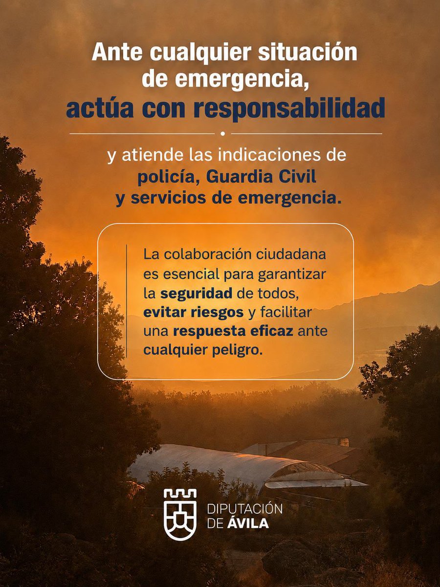 dipuavila's tweet photo. [11:36h, 25/7/26] Ante la evolución del #IFBurgohondo, el mando de operaciones ha decidido la EVACUACIÓN de #Piedralaves,  #LaAdrada, #SotilloDeLaAdrada, #Casillas, #SantaMaríaDelTiétar, #Navahondilla, #Navahonda y #Casavieja. https://t.co/wCs9Y7FdTr