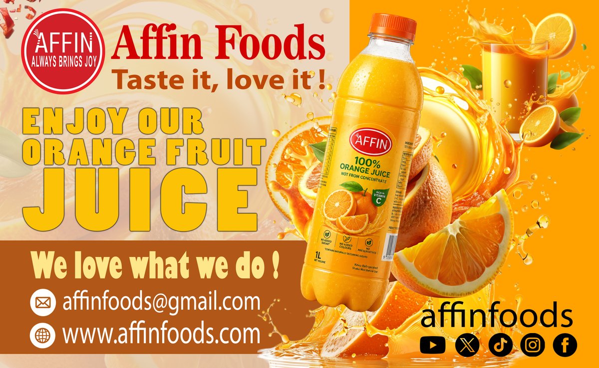 Affindoctors's tweet photo. The taste of sunshine in every glass.
#affinfoods #fruitjuice #sunshineinasip #freshfruit #refreshyourday #naturallygood https://t.co/LRFMnrnP8F