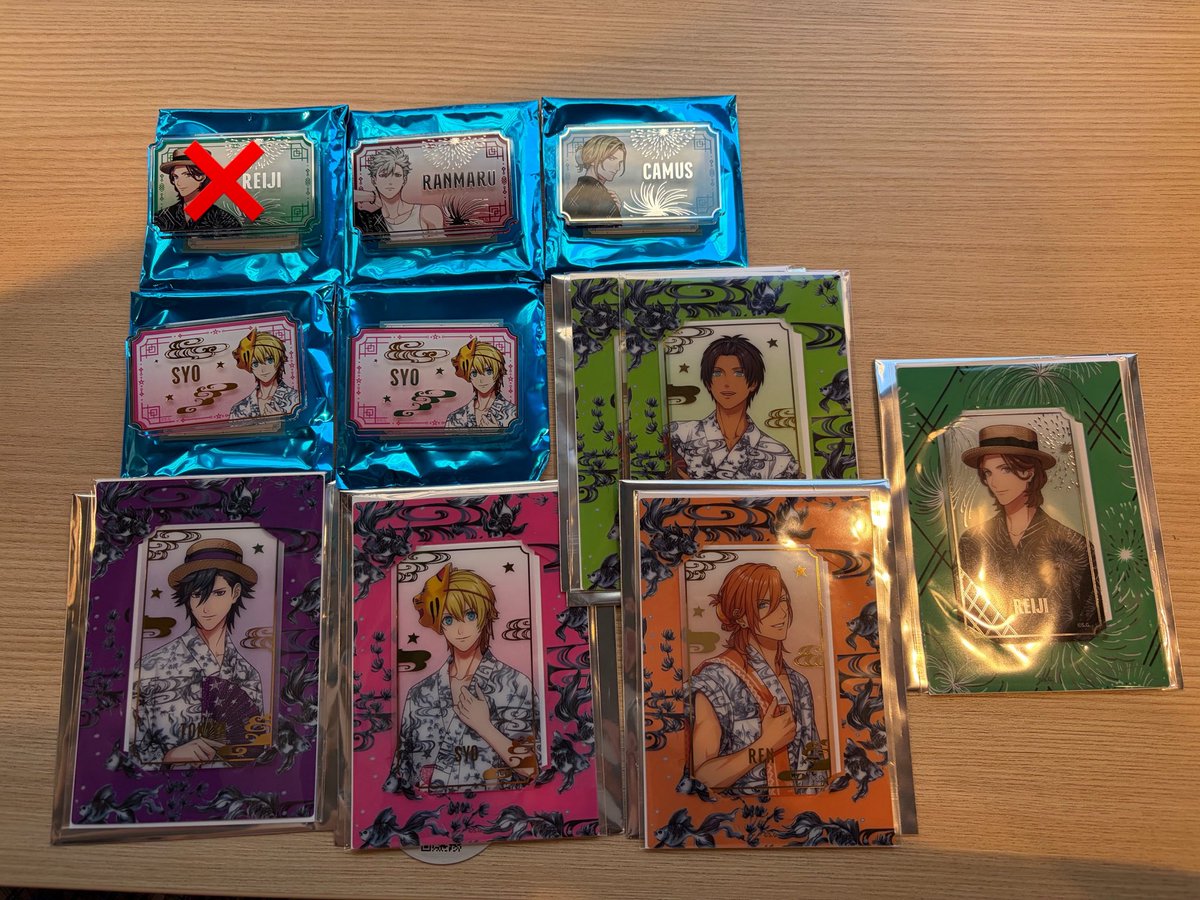moon_bird_a's tweet photo. 【交換】うたプリ グラショ ビジュアルカード ビジュカ 浴衣 おなまえアクリルバッジ 大阪 梅田

譲：ビジュカ→トキヤ レン 翔 セシル×2 嶺二
       ネームバッジ→翔×2  蘭丸 カミュ

求：両種 真斗

本日、梅田付近で手渡し可能。
検索からでもお気軽にお声掛けください。 https://t.co/nLyhsCGdom