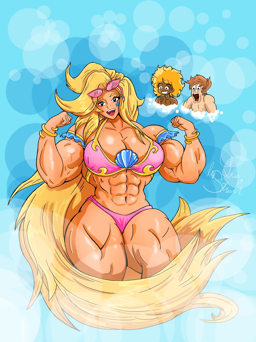LunaStarshineDE's tweet photo. And finally finished! Ocean Seraphine getting ready to have a beach body (in 2 different ways 😌).  
Really hope this one will be as successful as the work in progress.

#seraphine #rell #artoflegends #buffgirl #musclegirl #poolparty #oceansong https://t.co/W8gwmSvkAb