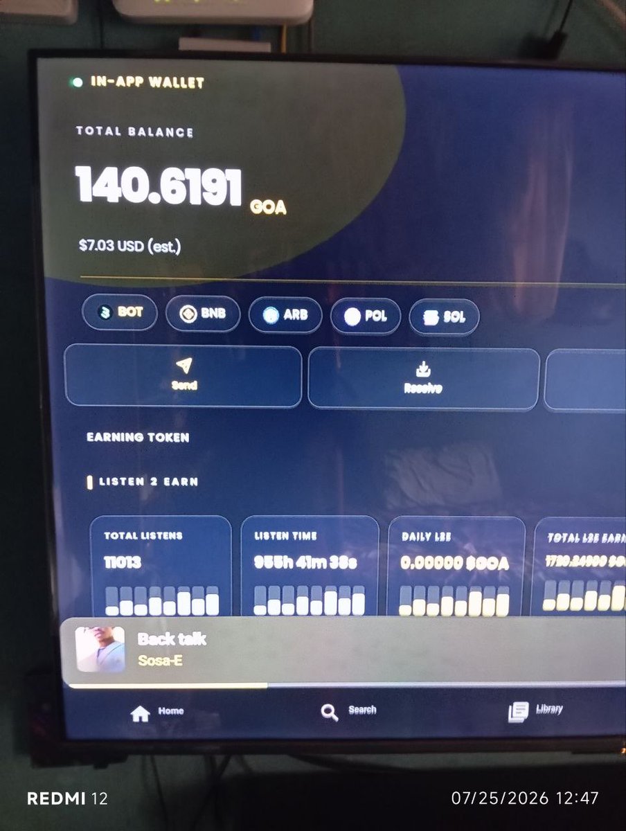 GOARADIO_'s tweet photo. Stream, Earn and support your fave artists on any smart device! 

Here’s an image of a user accessing his earnings on a smart TV! 

No limitations whatsoever! ⚡️ https://t.co/QYXFVIKmNv