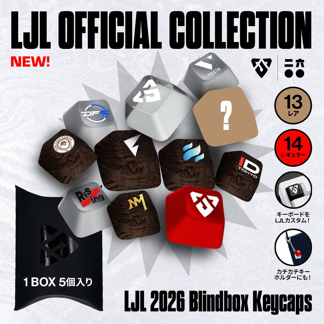 LJL 2026 ブラインド キーキャップ キーホルダー
