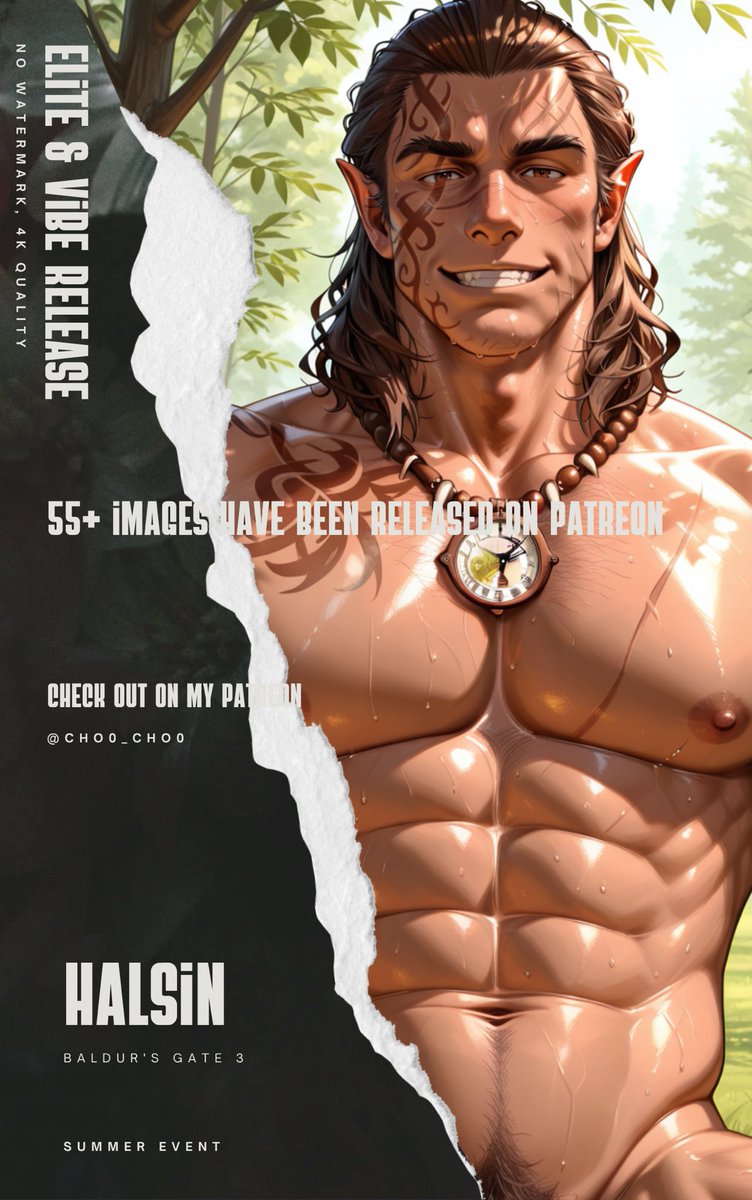 Cho0_ch0's tweet photo. Halsin [ Summer Event ] - Baldur's Gate 3
Vibe &amp; Elite Set is finally here! No Watermarks, 4K Quality, No Blur 

🔞Join the exclusive zone : https://t.co/rlgGsRF4Ii

#Halsin #BaldurGate3 #game #GameOnline #gamerbf #gameonline #rule34 #yaoi #NSFW #AIart #Patreon #bara #gay https://t.co/DEuViYoHcd