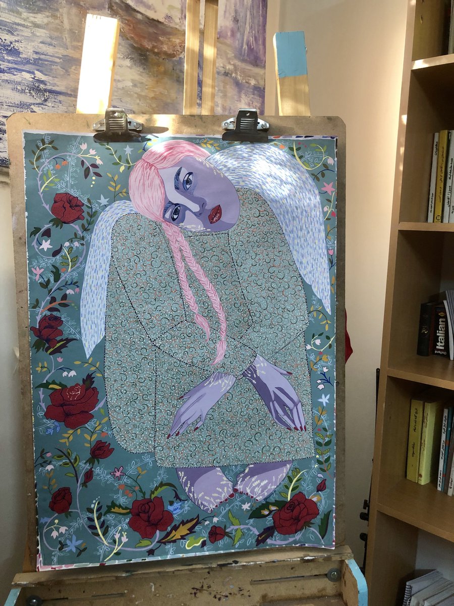 angelghvd's tweet photo. My Solitude
Every flower witnesses a silence.
Every wing carries a story of hope.
Coming soon as a 1/1 on Objkt. 🪽🌹
#Objkt #Tezos #NFT #NFTArt #1of1 #Painting #Handmade #CollectArt #ArtCollector #TezosArt https://t.co/LzeOR4Z8Dp
