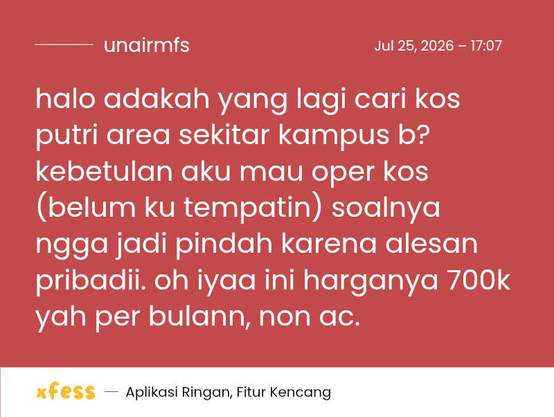 unairmfs's tweet photo. -uner halo adakah yang lagi cari kos putri area sekitar kampus b? kebetulan aku mau oper kos (belum ku tempatin) soalnya ngga jadi pindah karena alesan pribadii. oh iyaa ini harganya 700k yah per bulann, non ac. https://t.co/oDEtgdcBku