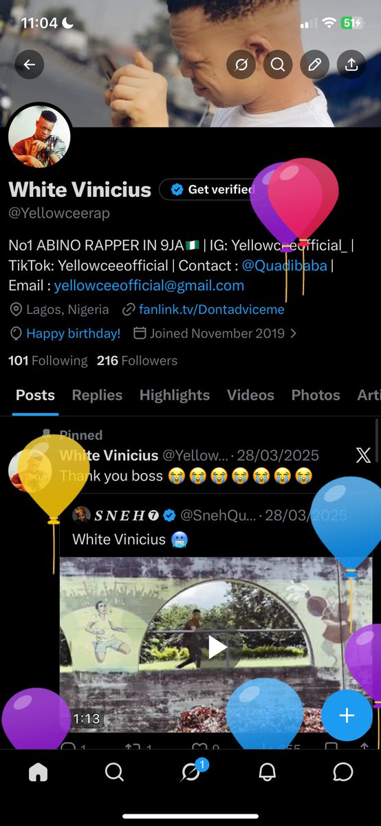Yellowceerap's tweet photo. +1 Alhamdulillah 🎂. Go pop balloons on my page https://t.co/Y4xem3jnuu