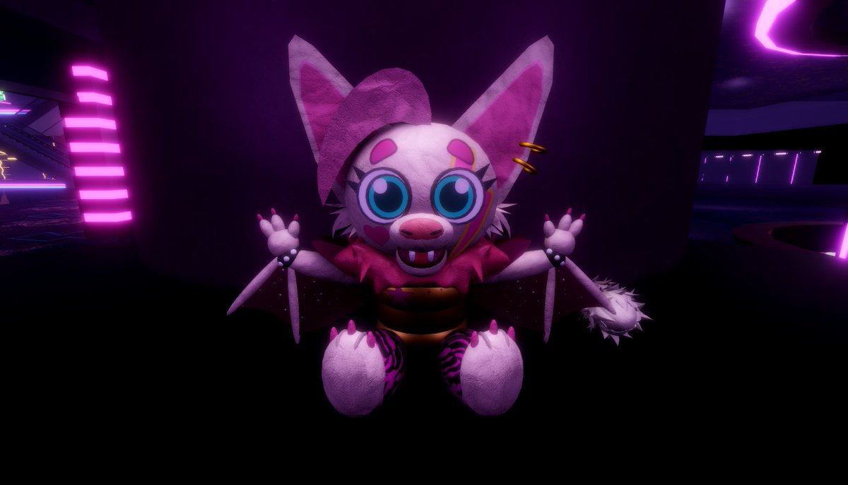 creufan's tweet photo. Introducing Glamrock Belfry! Belfry is originally from a webcomic called Tamberlane, and I decided to include her as the 7th member of the Glamrock band as well as her own Trampoline attraction in my Roblox Pizzaplex map build 🦇⚡️

#FNaF #fnafsb #fnaffanart #robloxart https://t.co/il634ntH6Z