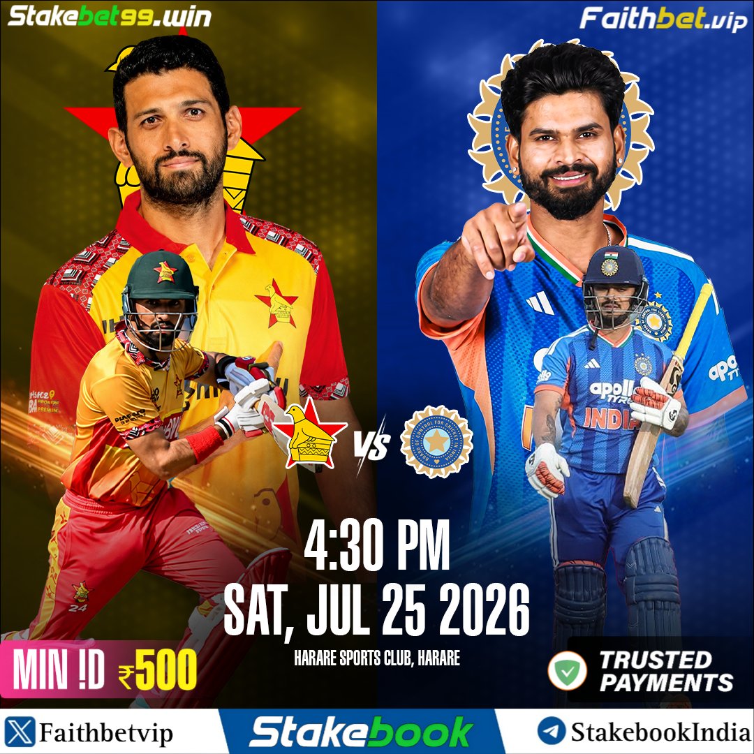 FaithbetVip's tweet photo. After dominating in the first T20'I clash, Men In Blue are back to face the hosts challenge at Harare in the 2nd T20'I.

- Fastest settlement of Fancy bets 
- Start with a Minimum Id Of 500 INR 

 https://t.co/LGQprhDsMX
 https://t.co/PlCix3WVKd
 https://t.co/EFIQPiN3ah https://t.co/X6B56nj8Op