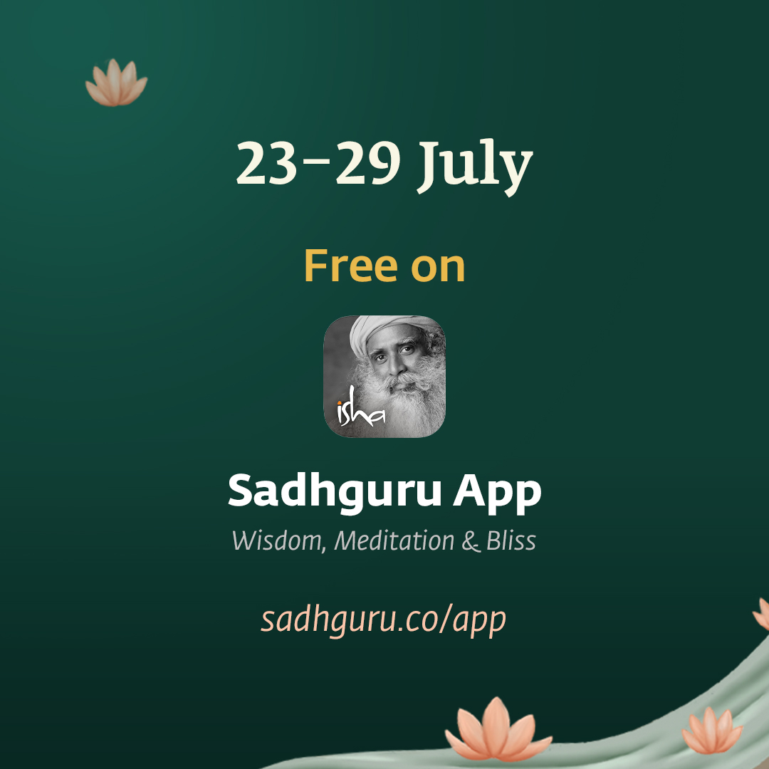 ishafoundation's tweet photo. Guru Purnima is an opportunity to deepen your connection with the Guru.

Prepare for it with Sadhguru Arpanam, a 7-day guided sadhana offered by Sadhguru. With guided morning and evening practices, it helps you prepare yourself to become more receptive to the Guru’s Grace.

23–29 July
Join now on the Sadhguru App
https://t.co/wqnXKWx40g