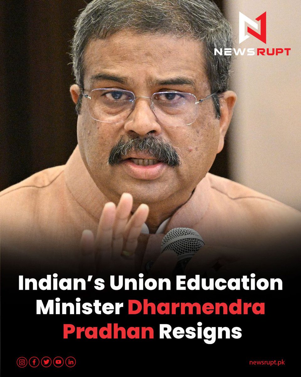NewsruptPk's tweet photo. India's Education Minister Dharmendra Pradhan resigned amid nationwide student protests over NEET paper leaks, citing exam integrity. Bollywood's Jyotika publicly demanded his exit, breaking industry silence. 

#DharmendraPradhan #Resignation #NEET #Education #Newsrupt https://t.co/omETyOvkYQ