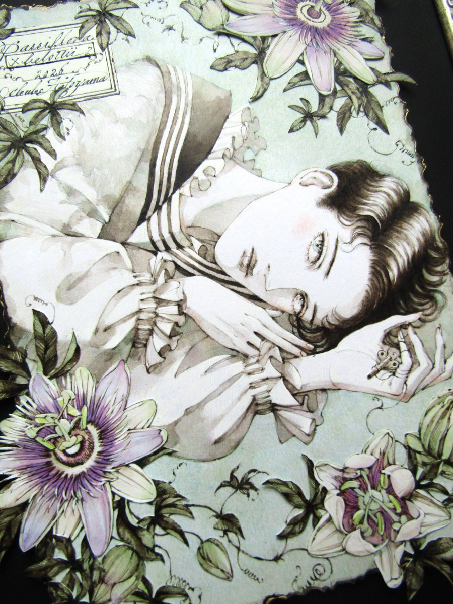 IkukoHatoyama's tweet photo. ◆明日7月26日（日）22:00より、芳香のある時計草[Passiflora×Belottii]を題材に描いたミクストメディア作品3点を販売いたします。只今プレビュー公開中、7月最後の日曜日の鳩舎でお待ちいたしております🕊️
https://t.co/5let8MkfFp https://t.co/xafTZIlzB4