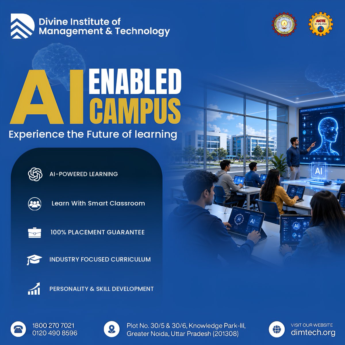 dimtechOfficial's tweet photo. Step into the future with an AI-Enabled Campus!

Learn smarter, build industry-ready skills, and shape your career with advanced technology and expert guidance.

🎓 Admission Open 2026
Secure your future today! https://t.co/WhhMWCaAO1