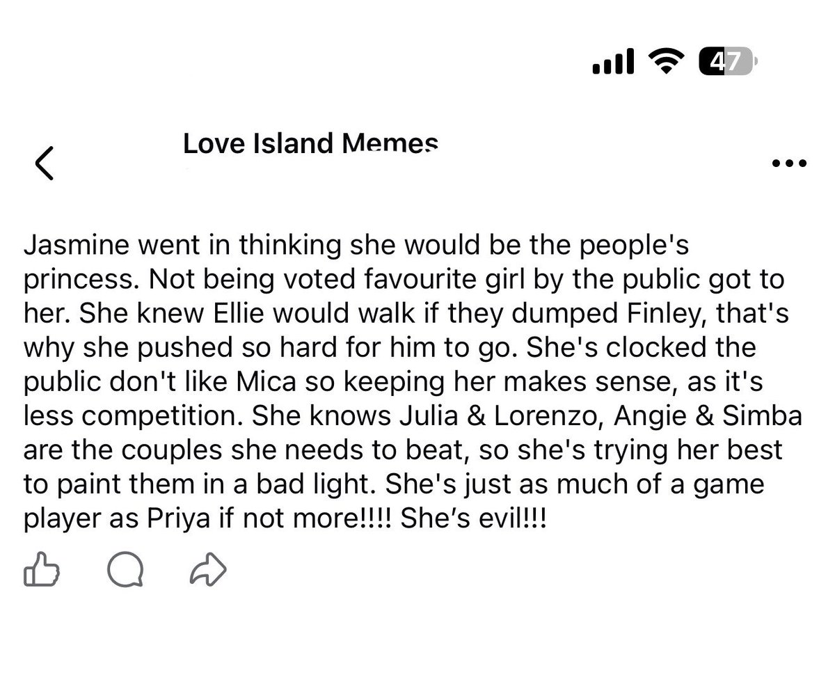 Caroldabaddie5's tweet photo. Now when you say it like that….#LoveIslandUK https://t.co/J9791xPkoU