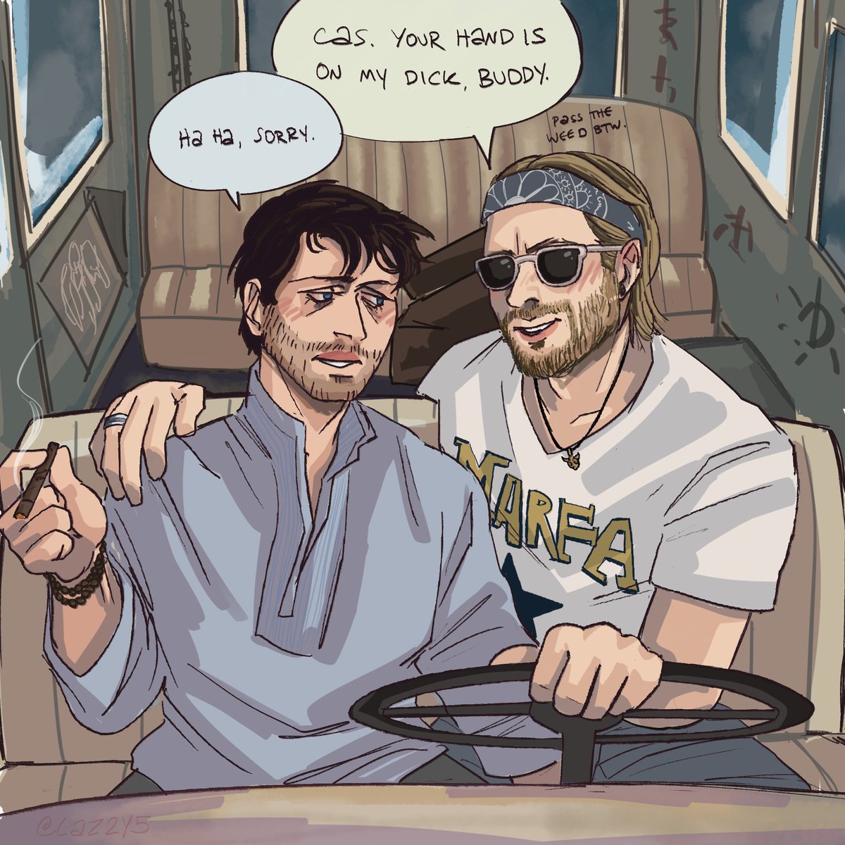 LAZ2Y5's tweet photo. if john got the Volkswagen
#destiel https://t.co/mw7i1oXDDh