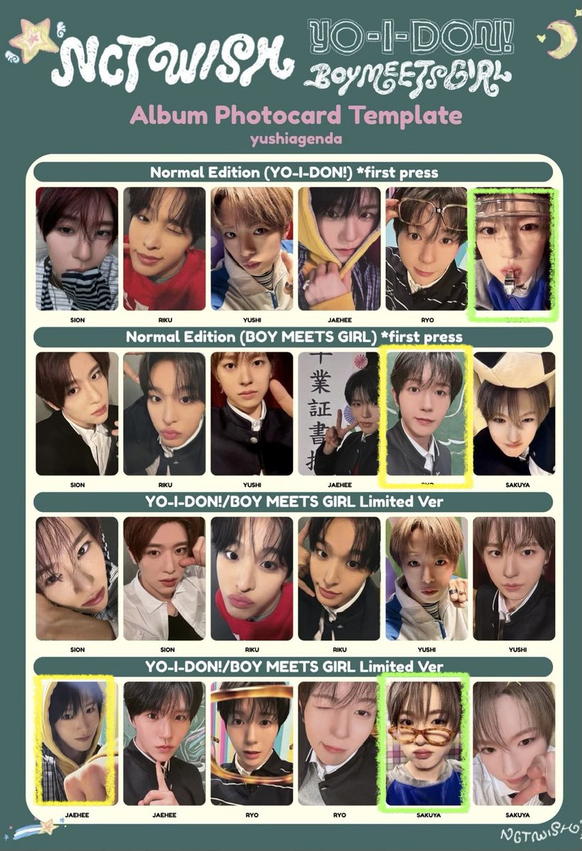 YangDoHaeYoKKK's tweet photo. 위시 요이동 보이미츠걸 보밋걸
앨범 포카 교환

저 : 💛
시즈니 : 💚

시온 리쿠 유우시 재희 료 사쿠야 https://t.co/fnWJS00uYG
