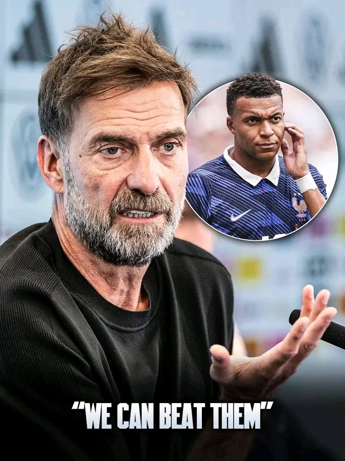 DansonPhil45262's tweet photo. 🚨 “𝐖𝐄 𝐂𝐀𝐍 𝐁𝐄𝐀𝐓 𝐓𝐇𝐄𝐌!” 💣🇩🇪

Jürgen Klopp on his first press as Germany coach: “Are we as good as France? 𝐓𝐇𝐄 𝐀𝐍𝐒𝐖𝐄𝐑 𝐈𝐒 𝐍𝐎!” ‼️

“The question should be: do we have players like Dembélé, Mbappé, Doué, Barcola? The answer is no...” 🚫

“It’s not important to look at France, Spain, Argentina... 𝐛𝐮𝐭 𝐰𝐞 𝐬𝐭𝐢𝐥𝐥 𝐜𝐚𝐧 𝐁𝐄𝐀𝐓 𝐓𝐇𝐄𝐌”. ⚔️

“The most important thing is to look at ourselves, there are 11 nations ahead of us in the ranking, but we have to make beating them possible, with the 𝐰𝐚𝐲 𝐰𝐞 𝐩𝐥𝐚𝐲 𝐟𝐨𝐨𝐭𝐛𝐚𝐥𝐥.” 👀✨