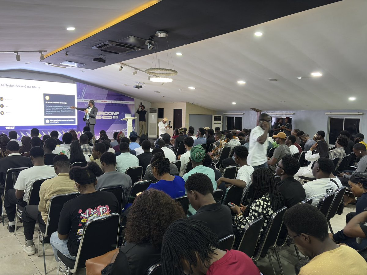 apiconflagos's tweet photo. Happening now at Ruby Hall! Ibukun Adedeji, (@ibknadedeji ) Product Lead at @moniepointng , is sharing Where will AI Converge: No intelligence without Energy

#APIConfLagos26 #APIConfLagos2026 #APIConfLagos https://t.co/x7cVnD4jLx