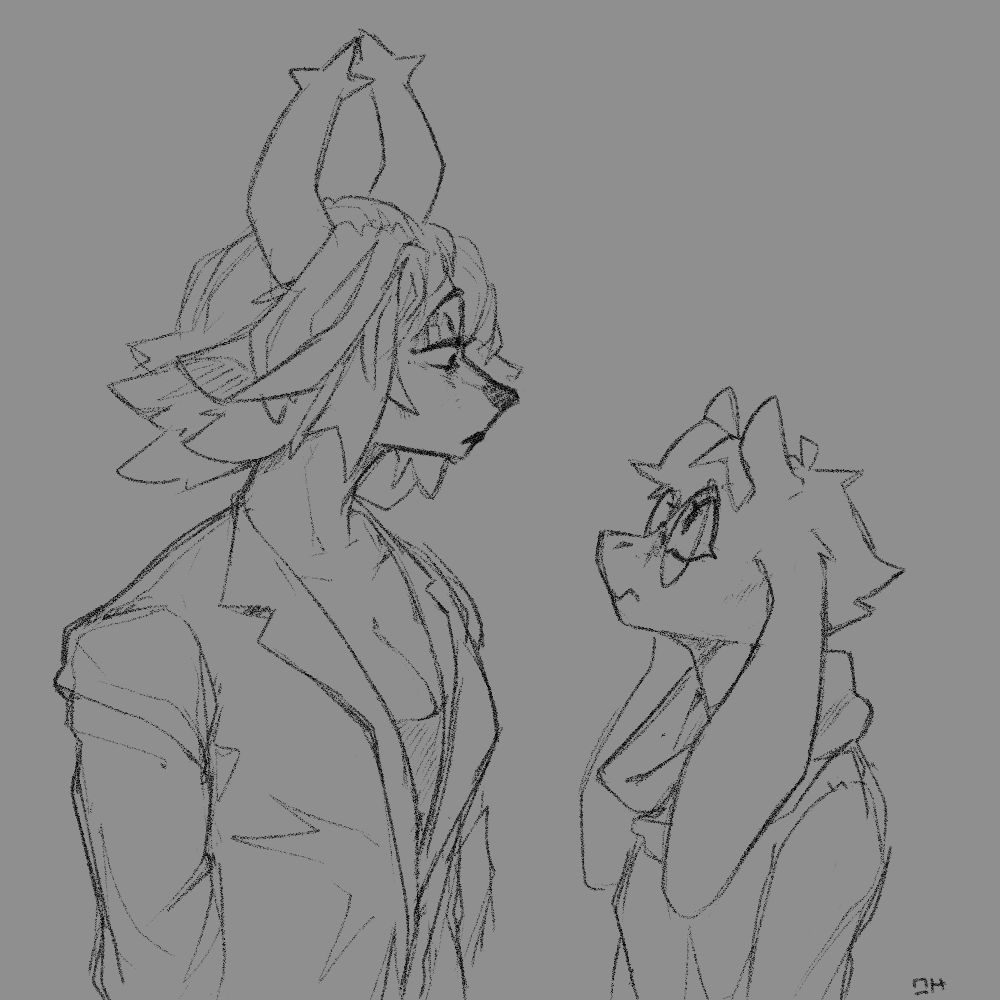 Nhymm_Hundha's tweet photo. Carol and Ralsei sketch https://t.co/q4IeaOU1DZ