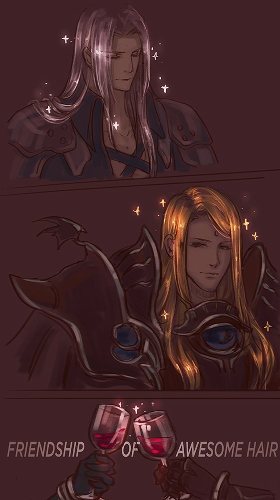 AthenaWX's tweet photo. To celebrate our looooong waited #FFVIIxFFXIV collab, let me share something I did back in 2017 🤣#Zenos #Sephiroth https://t.co/wr6NEnMl4S