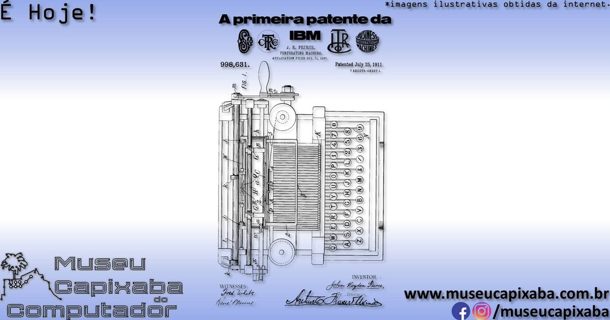 museucapixaba's tweet photo. É hoje! A primeira patente da IBM faz 115 anos!
+em https://t.co/rm98fGaq3y
#MuseuCapixaba #mcc #éhoje #museu #Retro #Geek #DescubraoES #OnthisDay #IBM #CharlesFlint #ThomasJohnWatson #HermanHollerith #CTR #ITR #ASCCMarkI #IBM1311 #IBM5150 #IBM608 #IBM701 #IBM7090 #IBMDeepBlue https://t.co/k4OjQYjO2P