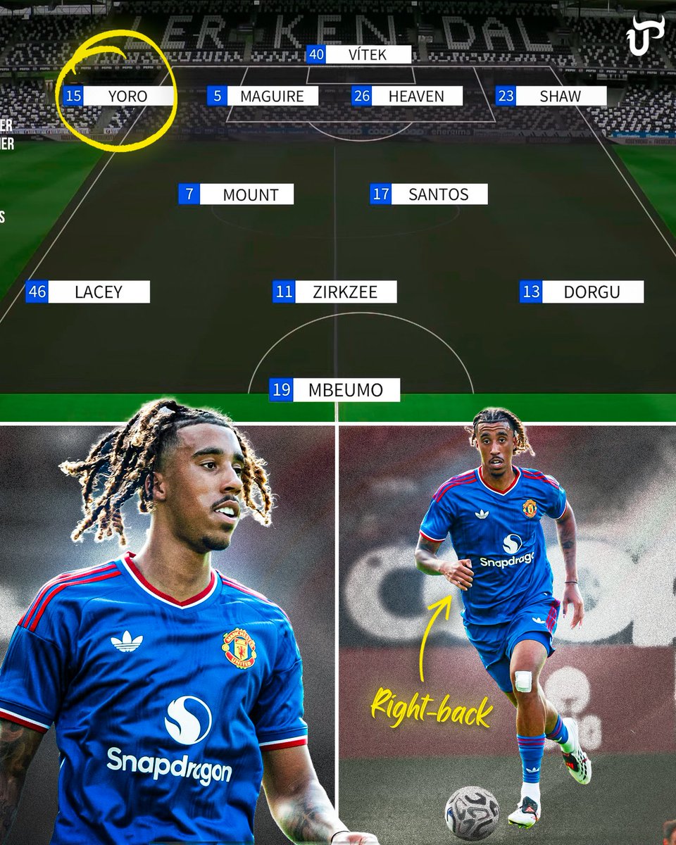 unitedpeoplestv's tweet photo. Leny Yoro’s ability to fill in at right-back is going under the radar. Top display. ❤️🇫🇷 https://t.co/YGa6sTA44B
