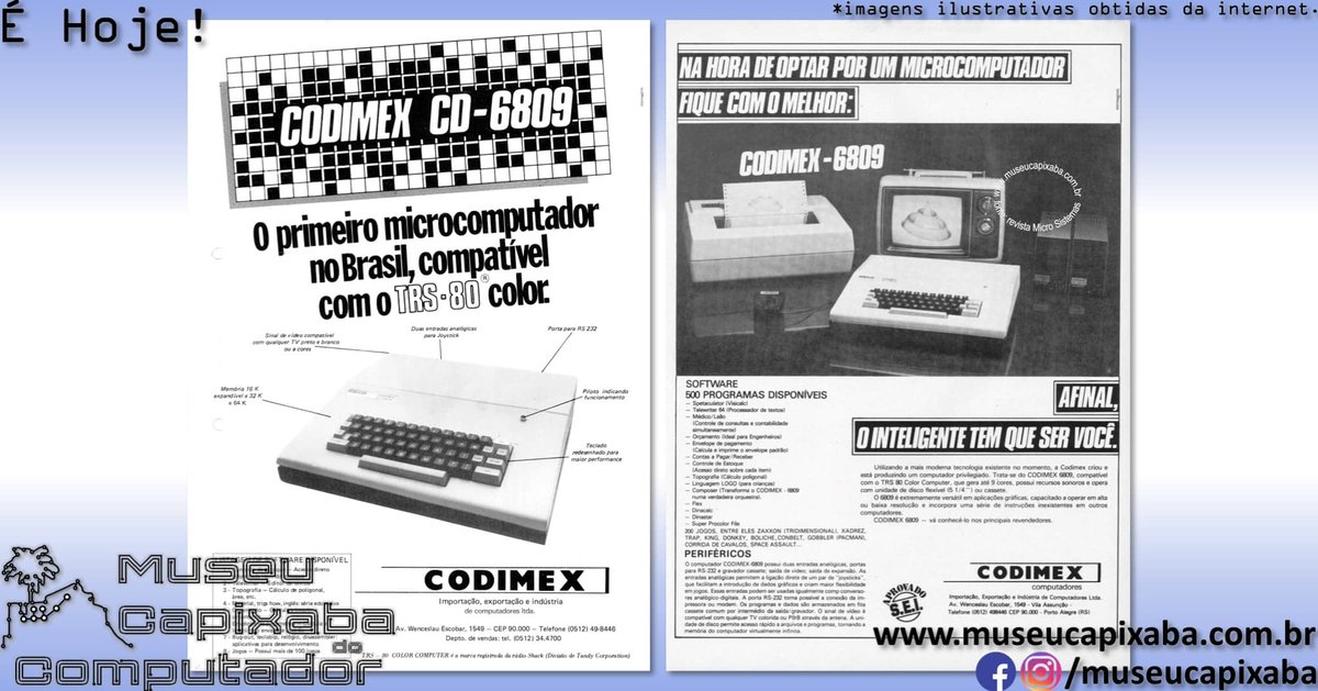 museucapixaba's tweet photo. É hoje! O microcomputador Codimex cd-6809 de 1983.

+em https://t.co/OC3H4RCVid

#MuseuCapixaba #mcc #éhoje #museu #Tecnologia #Codimex #Codimex #cd6809 #CoCo #LuizAntônioLopesNeto #SílviodeAzevedoNeto #MC6809E #MC6847 #TandyCorporation #TRSColor #RadioShack #TRS80 #Prológica https://t.co/zPWblE8GNB