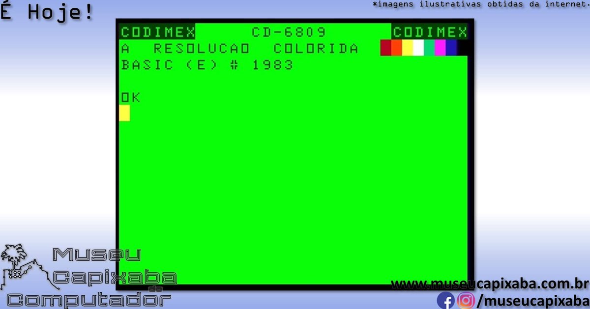 museucapixaba's tweet photo. É hoje! O microcomputador Codimex cd-6809 de 1983.

+em https://t.co/OC3H4RCVid

#MuseuCapixaba #mcc #éhoje #museu #Tecnologia #Codimex #Codimex #cd6809 #CoCo #LuizAntônioLopesNeto #SílviodeAzevedoNeto #MC6809E #MC6847 #TandyCorporation #TRSColor #RadioShack #TRS80 #Prológica https://t.co/zPWblE8GNB