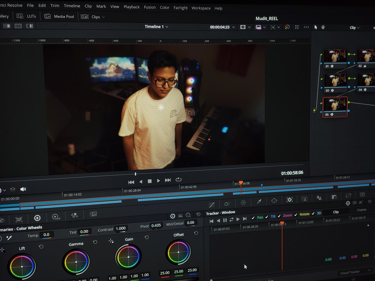 RidhimDubey's tweet photo. Color grading isn't about making footage look "better."
It's about making people feel something. 🎬
Team MotionBlend 
#DaVinciResolve #ColorGrading #VideoEditing #Filmmaking #Cinematography #ContentCreator #Editor #Creative #SonyAlpha #BehindTheScenes https://t.co/c7qj9UWI6Z