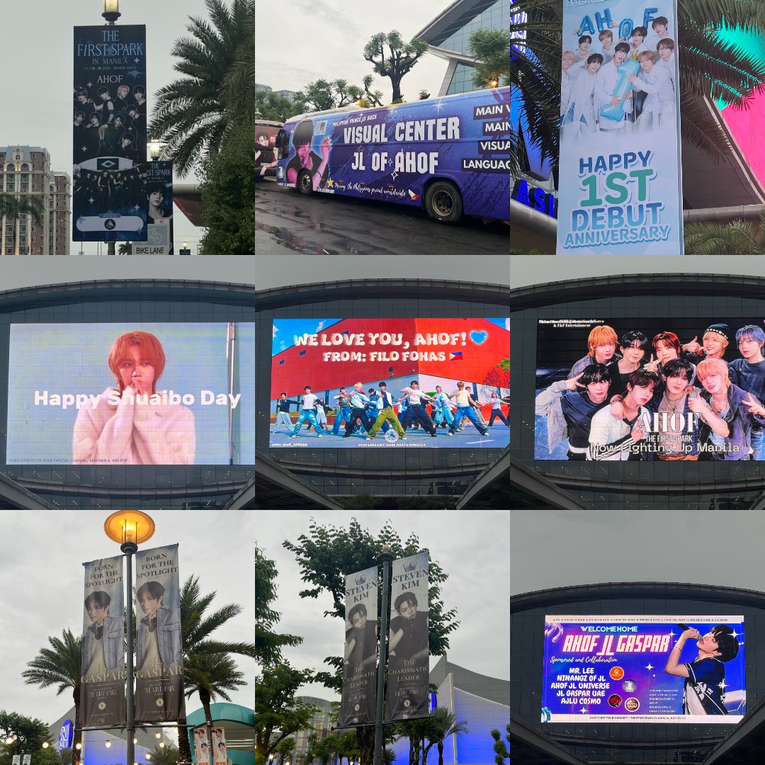 philconcerts's tweet photo. SO MUCH LOVE FOR AHOF! FOHAs show off their support and love for their favorite boys with various fan support for AHOF around Mall of Asia as AHOF 1st TOUR FIRST SPARK in Manila Day 1 happens tonight! https://t.co/rskji4yFm2
