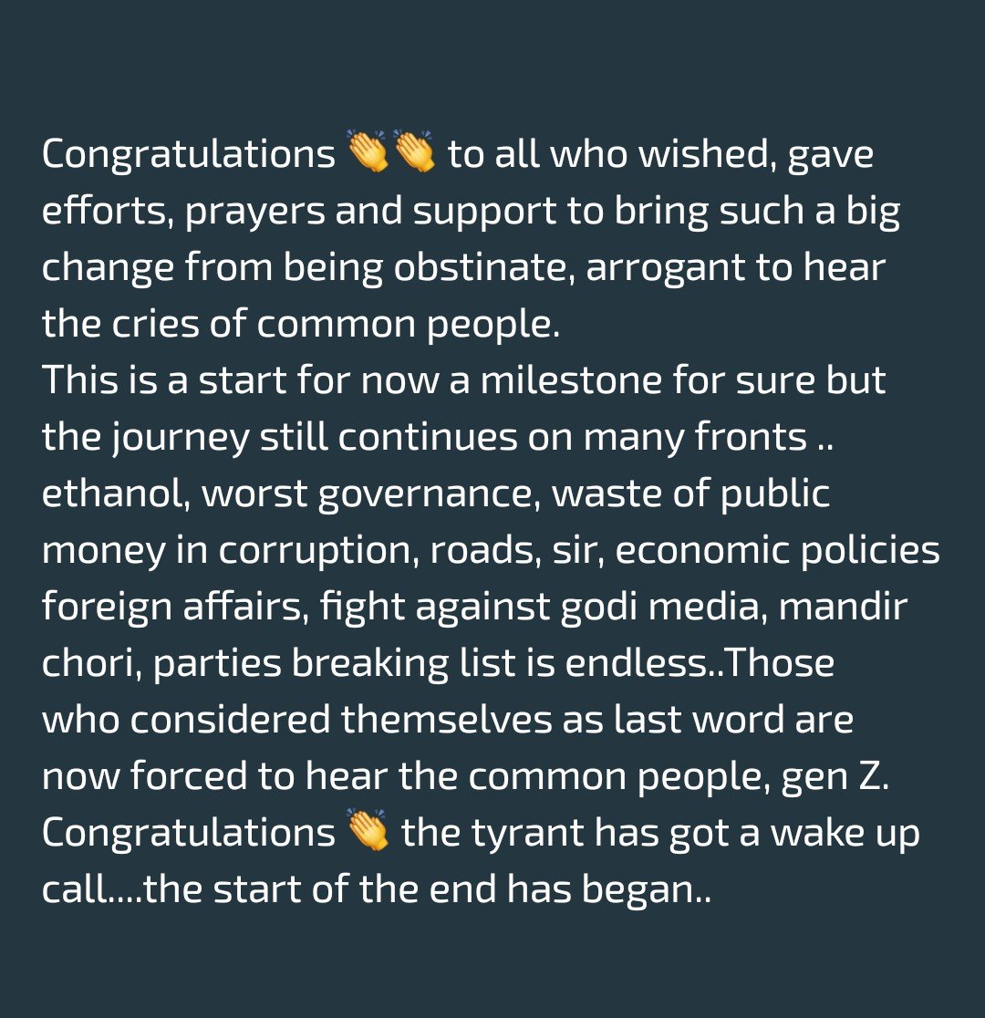 wisehussein's tweet photo. Congratulations to All, the start of the end has began .... 
#Freedom #EndofBjp #BJPMuktBharat
@narendramodi @CJP_for_India @RahulGandhi @timesofindia https://t.co/TKgP87P8ac