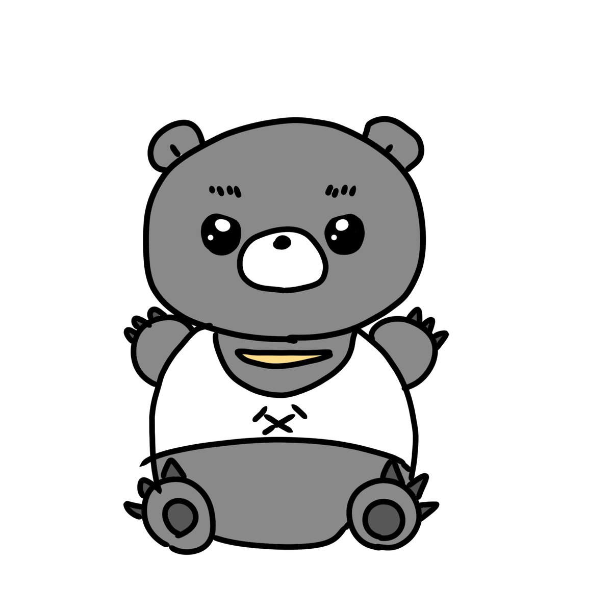 hakusaku_VTuber's tweet photo. ハクがノールックで書いたくまのぶです！何が違うか分かったらハクよりクマノブにくわしいよ！ https://t.co/E1uhG7yW68