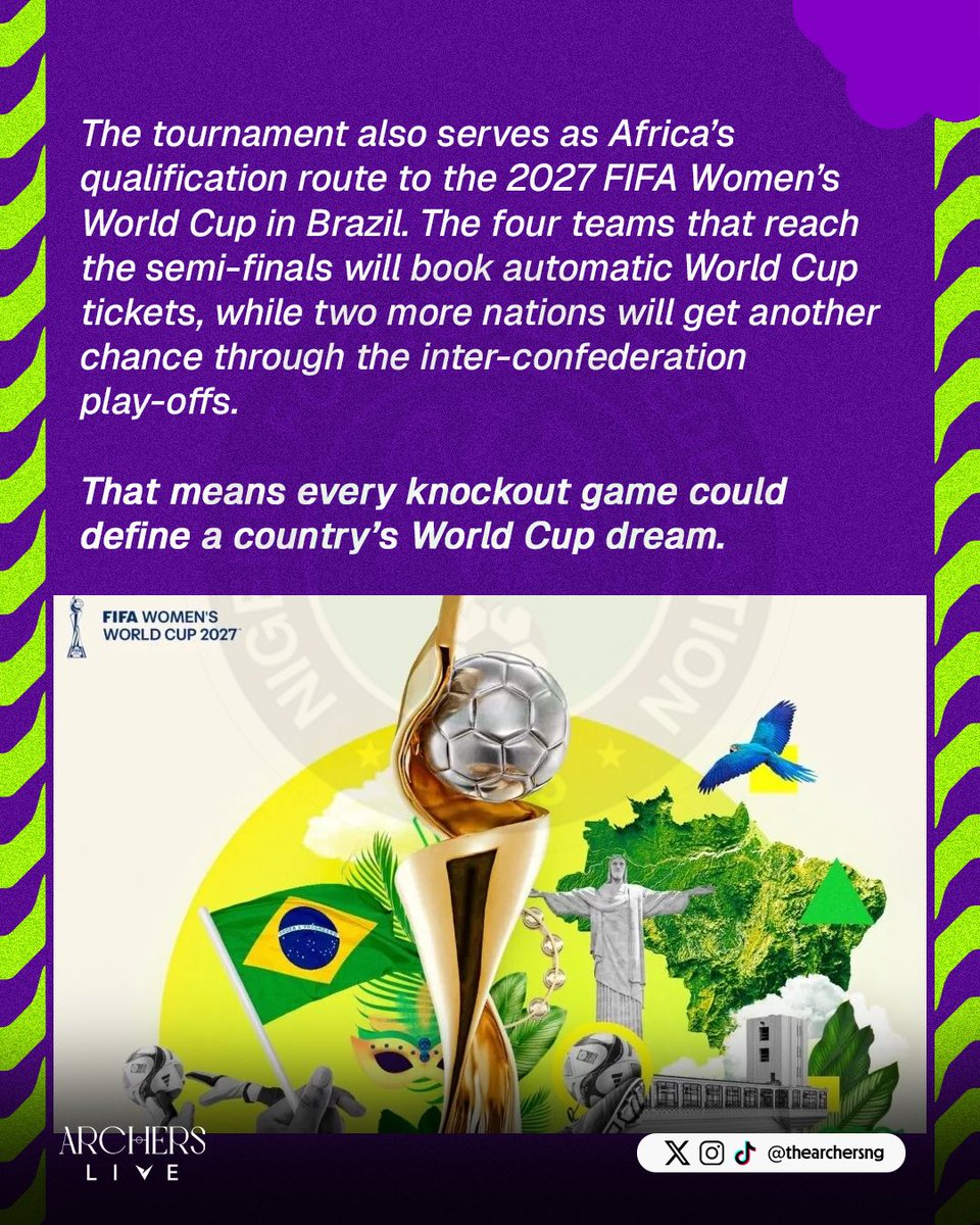 Thearchersng's tweet photo. The road to continental glory begins. 🇳🇬🦅

Ten stars on the badge. One mission ahead. 
Eyes on the trophy. Nothing less.

The Super Falcons are ready for another WAFCON journey. 💚🏆 https://t.co/RETasmSgg6