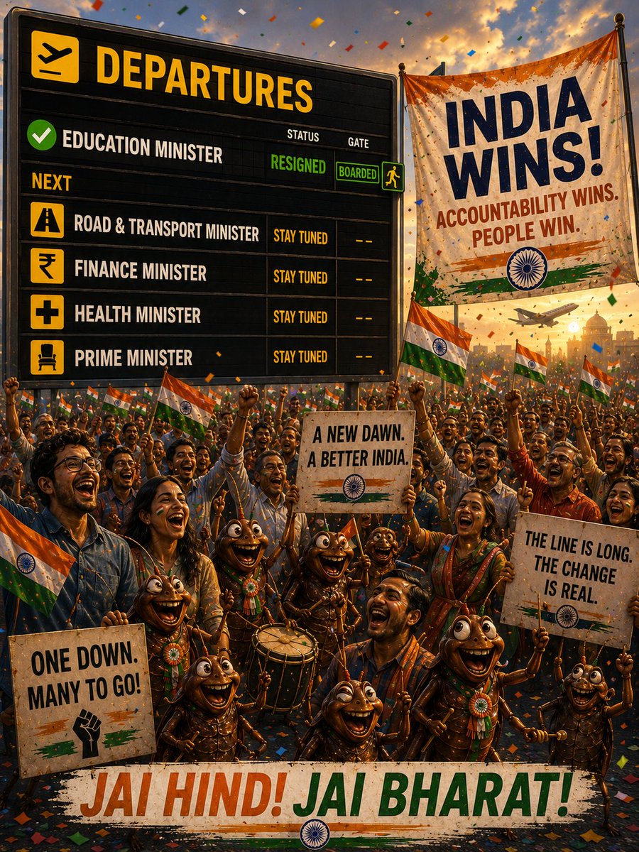 Qualitykathappa's tweet photo. Cockroaches have done it! @Cockroachisback @CJP_for_India @Cockroach4India @abhijeet_dipke @AshutoshRanka @SauravDassss and all of us!! https://t.co/Xh2ZnITQqI